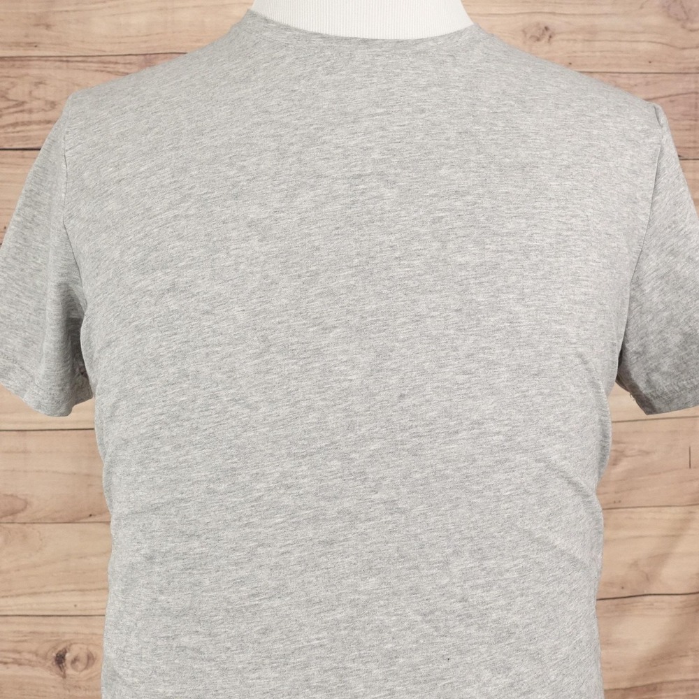 H&M Shirt Mens L Gray Short Sleeve Slim Fit Cotton Crewneck Basic Tee T-Shirt